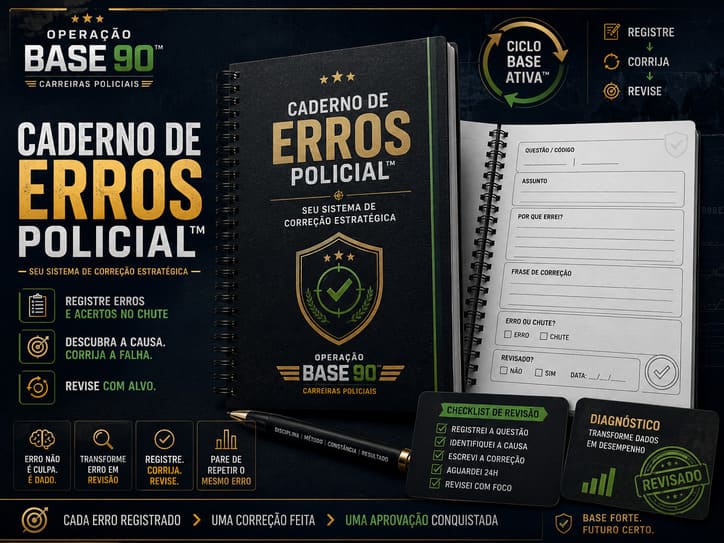 Caderno de Erros Policial para registrar e revisar erros